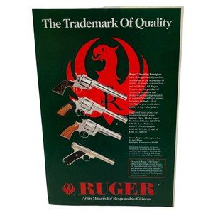 Ruger Arms Makers Vintage Print Ad Trademark of Quality Hunting Handguns 1995